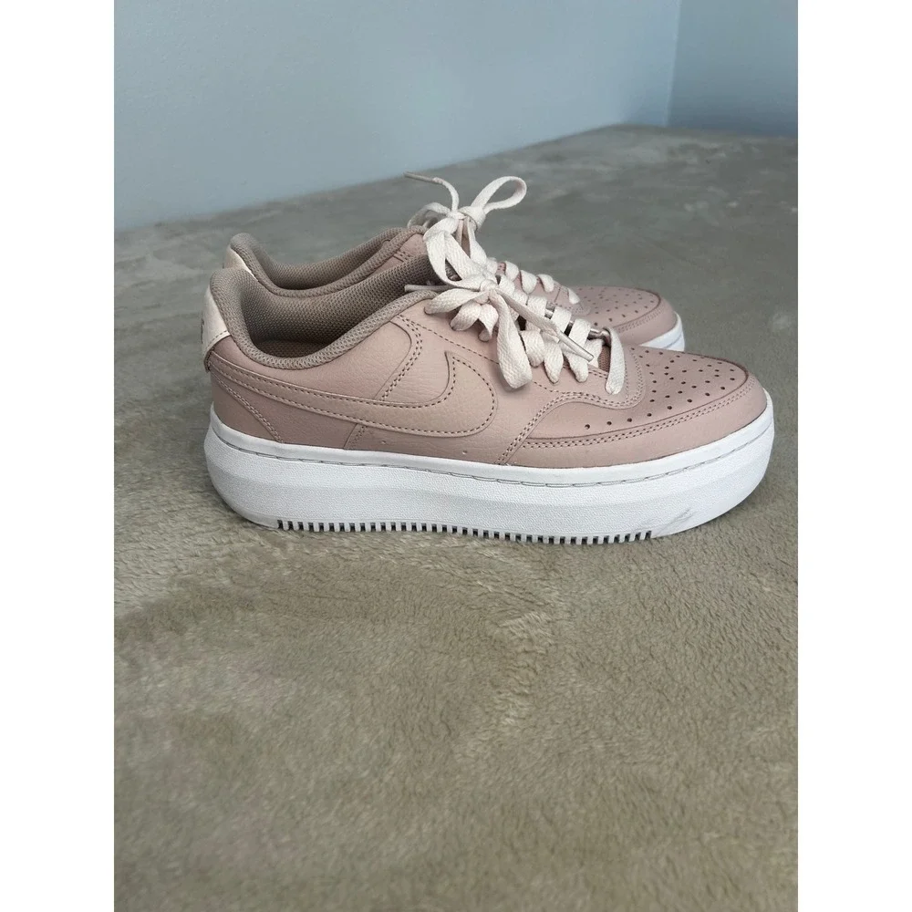 Nike Court Vision Alta Women's Sneakers Pink Oxford Leather DM0113-600 Size 8.5